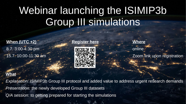 Webinar on Launching the ISIMIP3b Group III Protocol